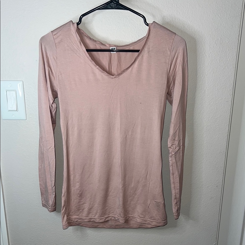 Uniqlo Pink Fitted Blouse T-Shirt
